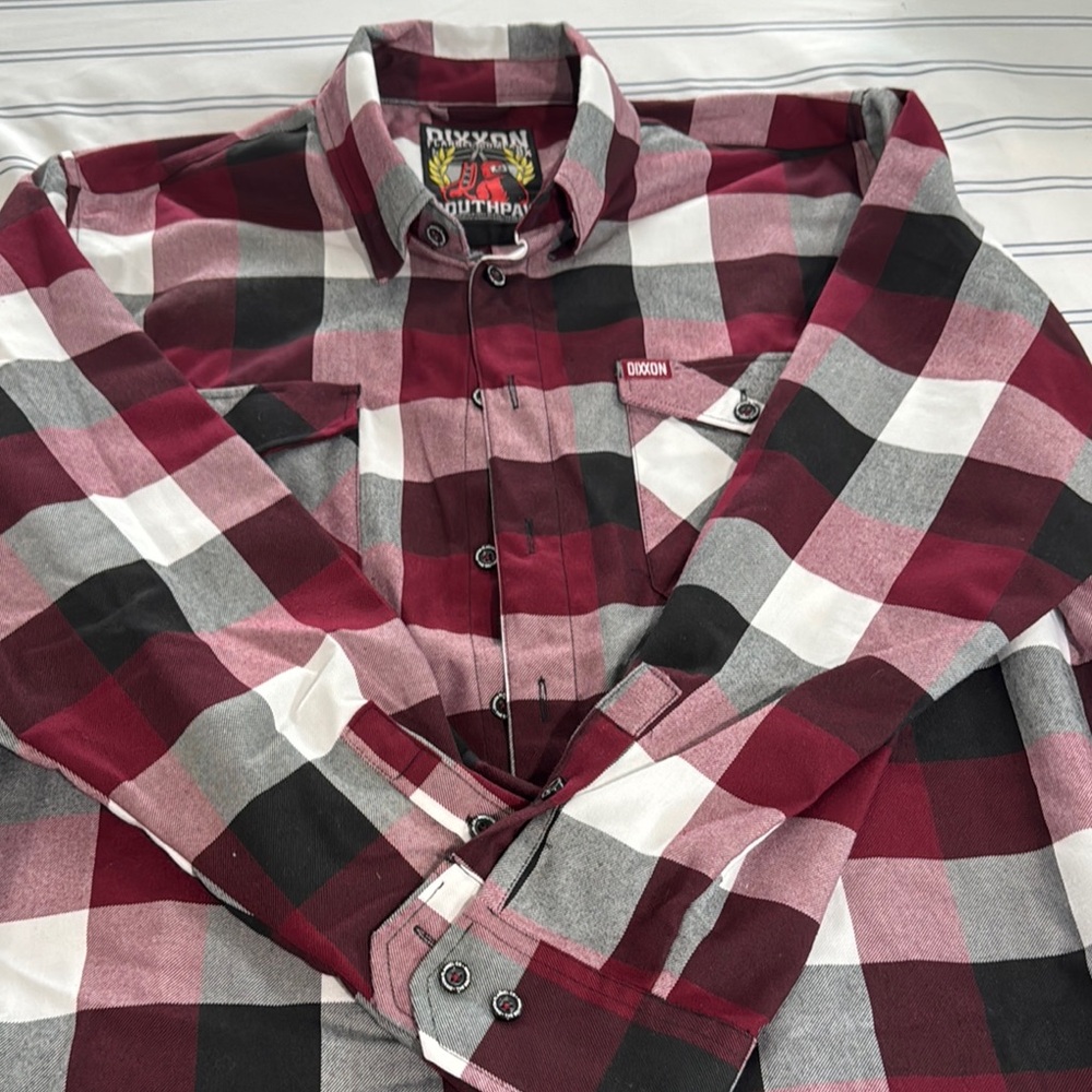 DIXXON Red and Black Casual Button Down Shirt